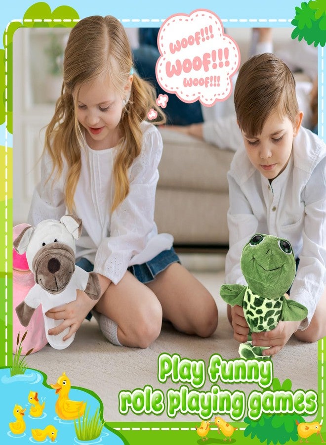 RoundFunny 4 Pcs Hand Puppet Animal with Working Mouth 9.8 Inch Animal Puppet Soft Plush Toy for Storytelling Theater Preschool Birthday Gifts (Turtle, Rabbit, Pig, Dog) - Image 4